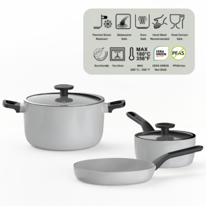 berghoff glintz white 5 pcs cooking set