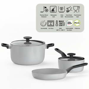 berghoff glintz white 5 pcs cooking set