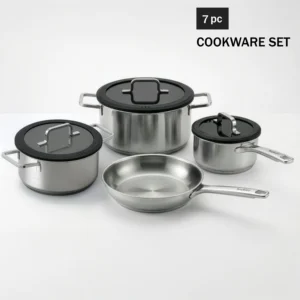 BergHOFF Culina Stainless Steel Cookware 7-piece silver glass lids UAE