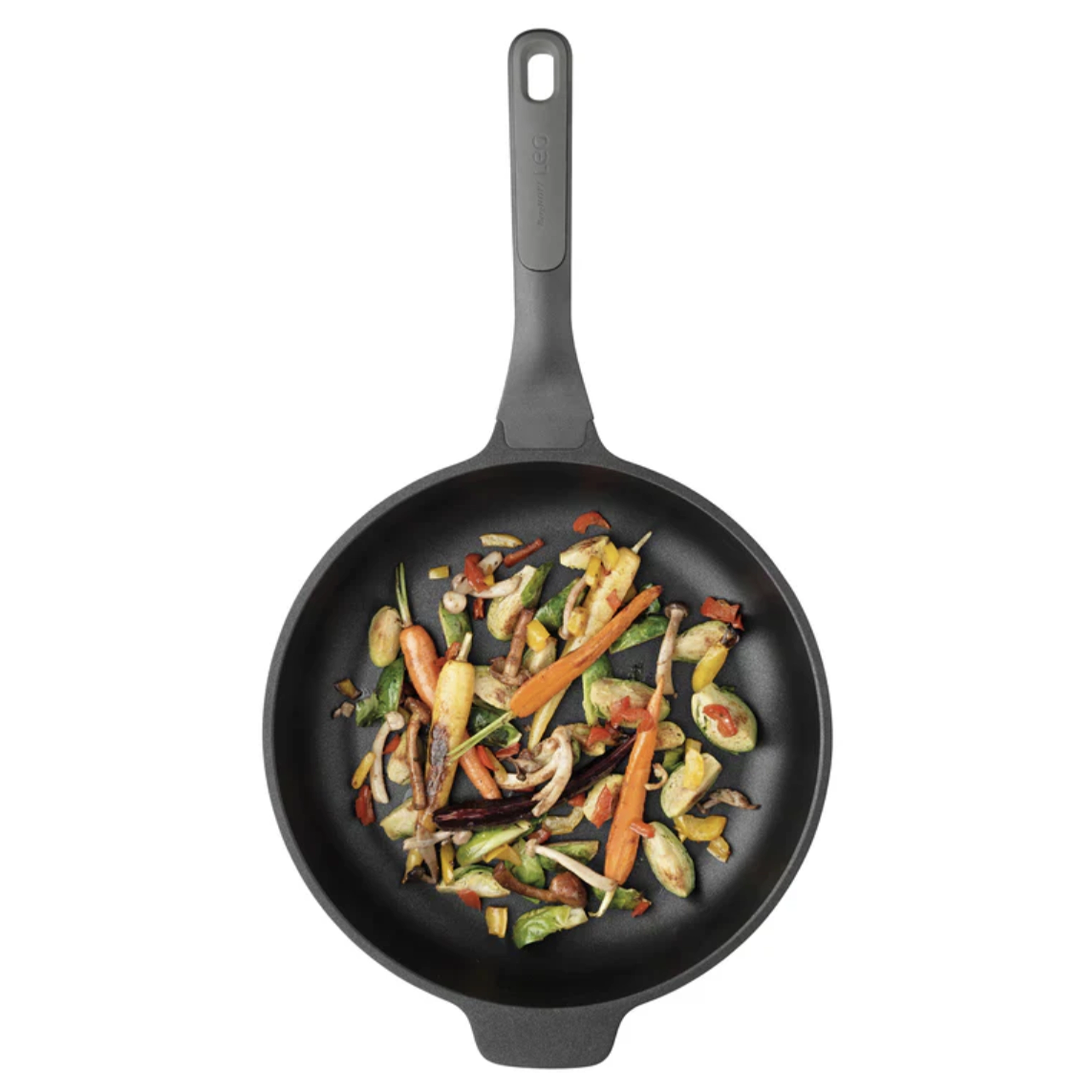 Berghoff Leo Stone Cast Aluminium Wok Pan 28cm black glass lid UAE Berghoff Leo Stone Cast Aluminium Wok Pan 28cm black glass lid UAE
