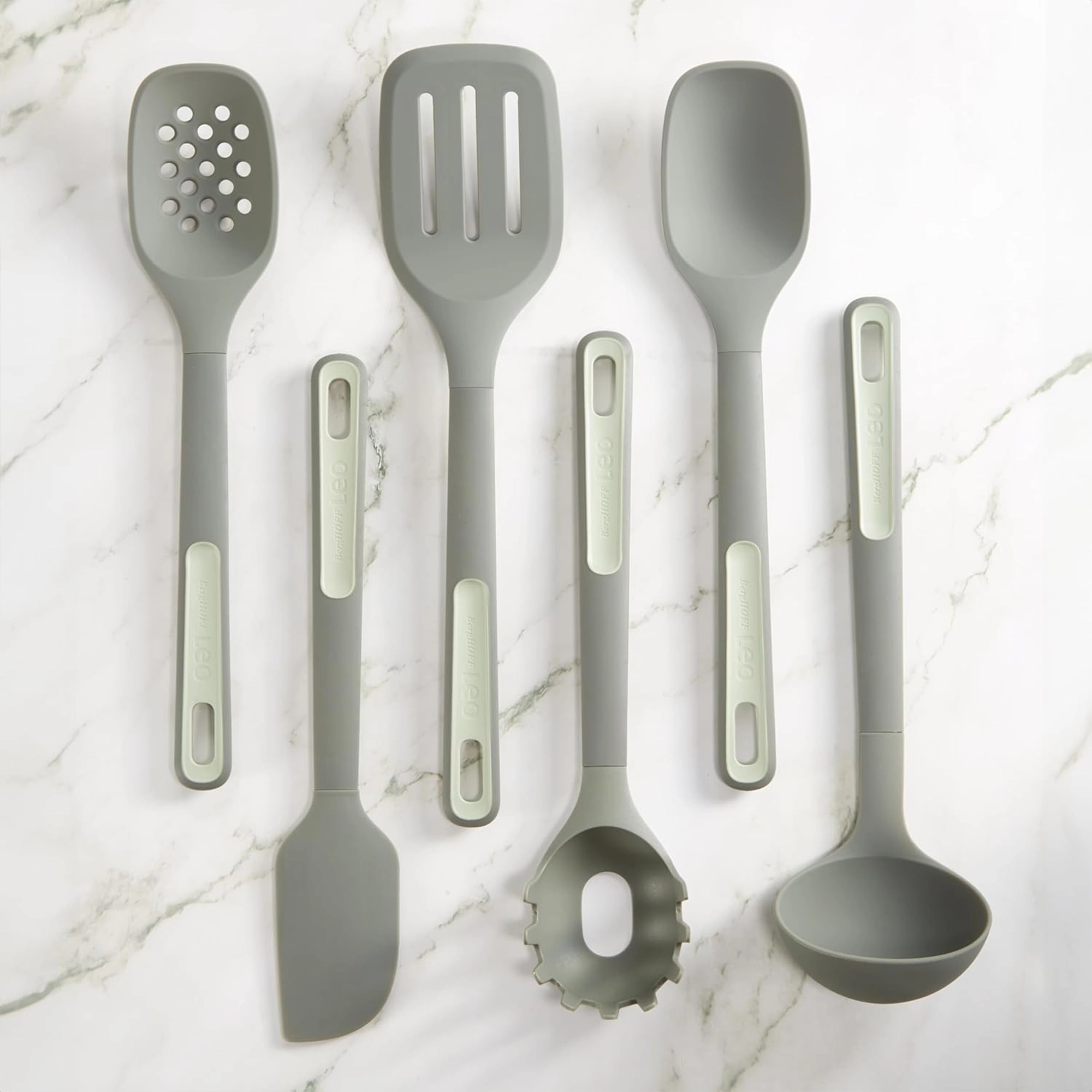 BergHOFF Balance Kitchen Utensil Set 15-piece light green recycled plastic UAE BergHOFF Balance Kitchen Utensil Set 15-piece light green recycled plastic UAE