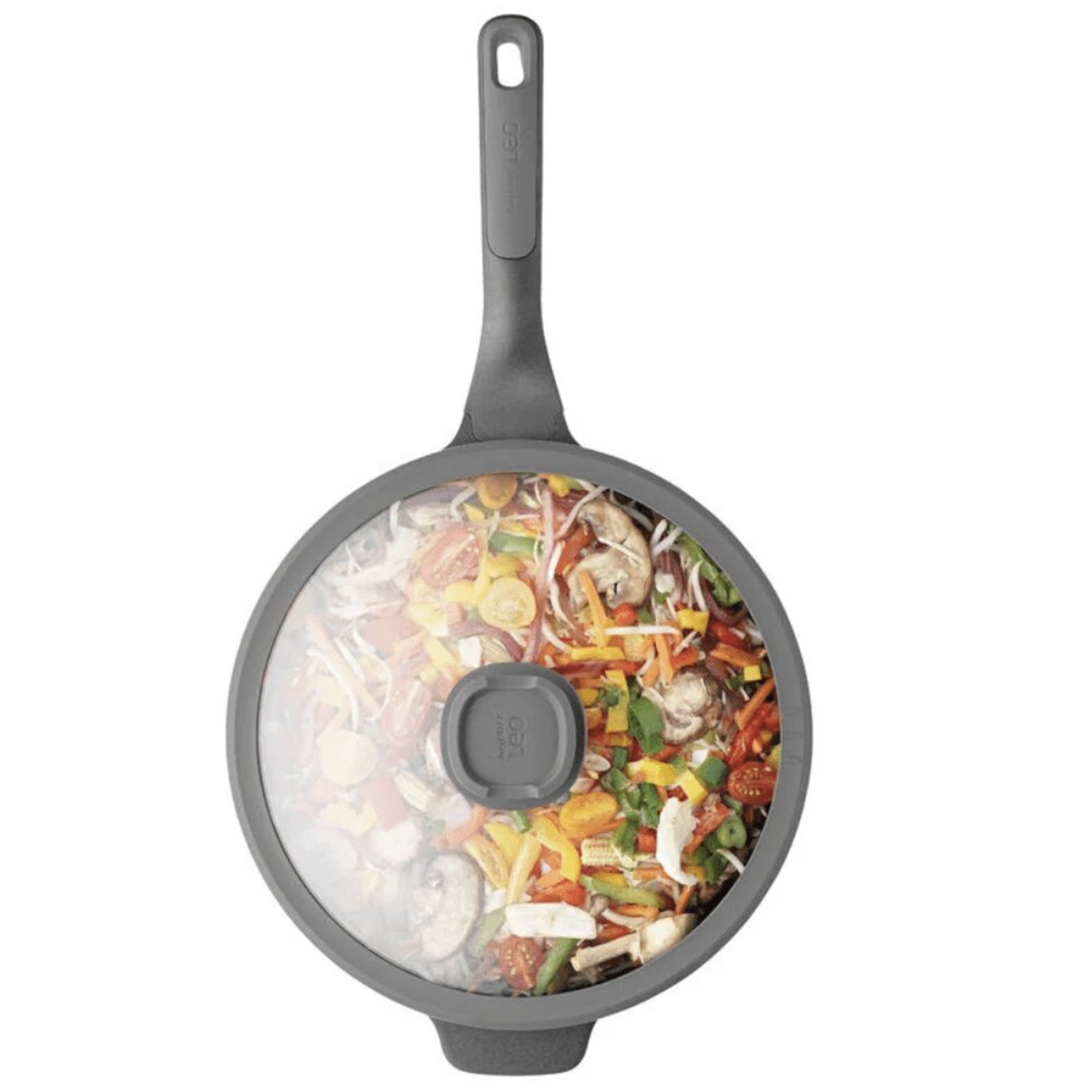 Berghoff Leo Stone Cast Aluminium Wok Pan 28cm black glass lid UAE Berghoff Leo Stone Cast Aluminium Wok Pan 28cm black glass lid UAE