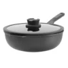 Berghoff Leo Stone Cast Aluminium Wok Pan 28cm black glass lid UAE