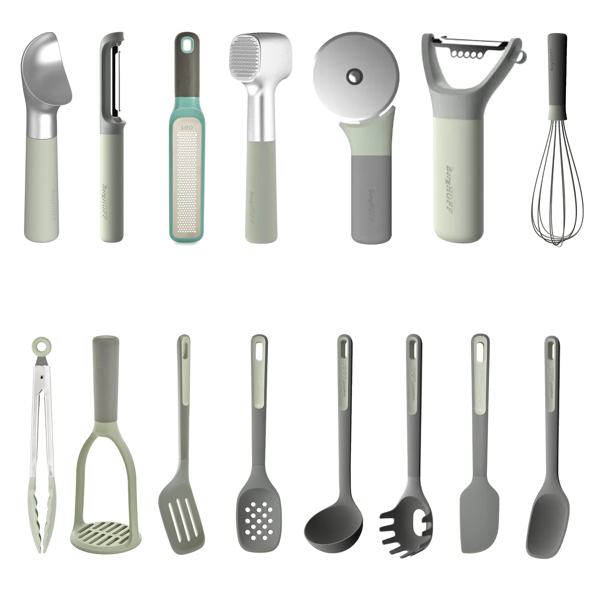BergHOFF Balance Kitchen Utensil Set 15-piece light green recycled plastic UAE