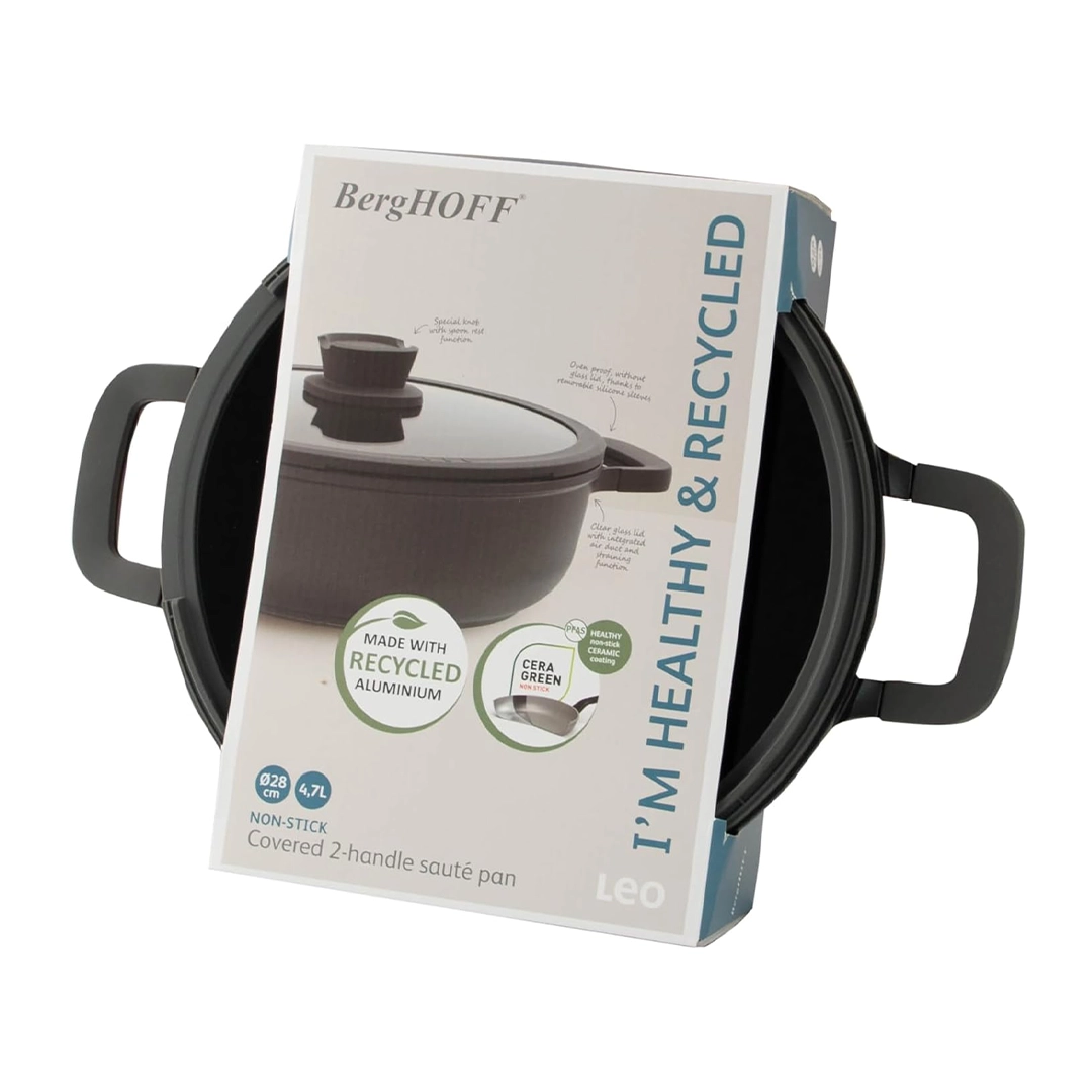 Berghoff Leo Stone Saute Pan 28cm 5Qt with Glass Lid 8 Berghoff Leo Stone Saute Pan 28cm 5Qt with Glass Lid 5