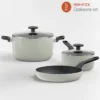 Berghoff Glints Nonstick Ceramic Cookware Set 5-Piece Sage - full set studio shot